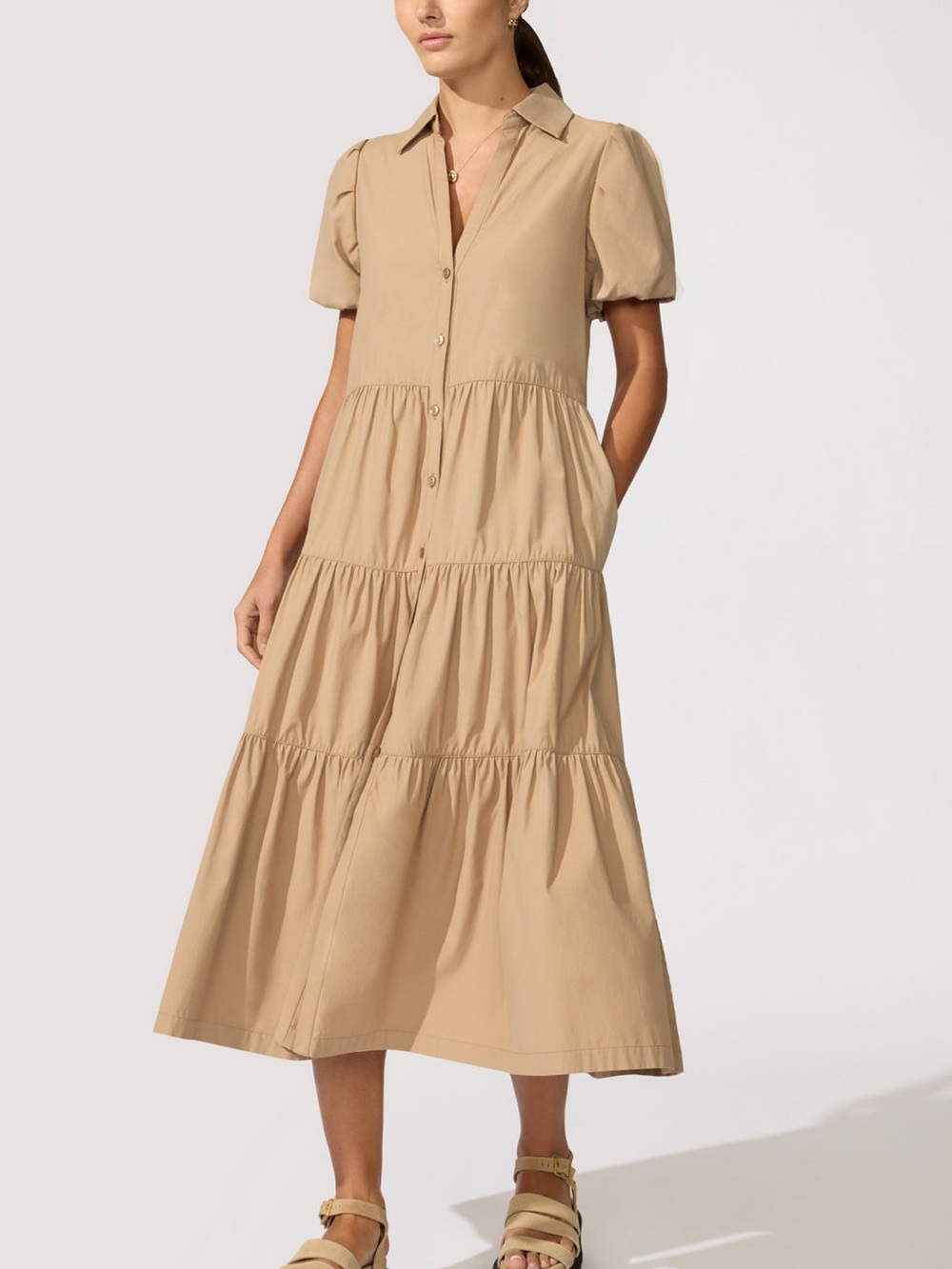 Brochu Walker Puff Sleeve Havana Dress - Picture 2 of 9